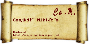 Csajkó Miklós névjegykártya