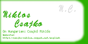 miklos csajko business card